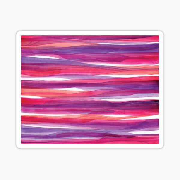 Red Purple Ocean Waves Sticker