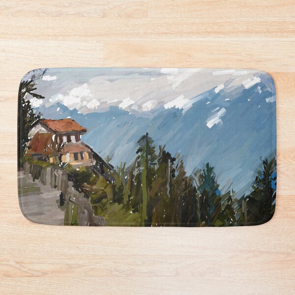 Item preview, Mountain House Landscape Painting designed and sold by KARTICK DUTTA.