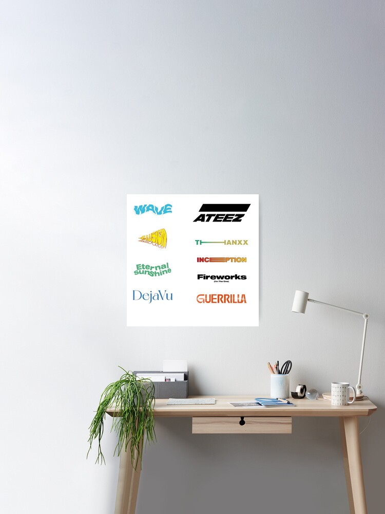 ATEEZ Stickers LOGO - all era / songs ATEEZ MERCH KPOP | Art Board Print