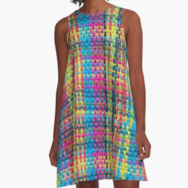 Realistic Plaid Pattern Weave A-Line Dress