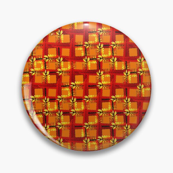 Item preview, Karo orange aloe flower plant geometrical seamless pattern designed and sold by AleFairyland.
