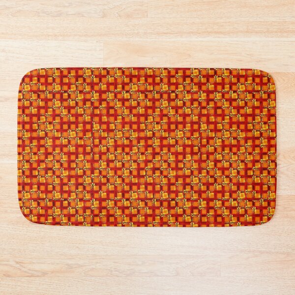 Item preview, Karo orange aloe flower plant geometrical seamless pattern designed and sold by AleFairyland.