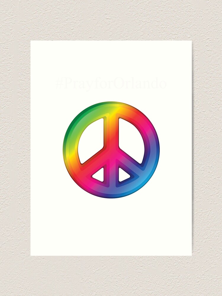 Download Rainbow Peace Sign Pacifist Hippie Trendy Colorful Art Print By Stevesemojis Redbubble