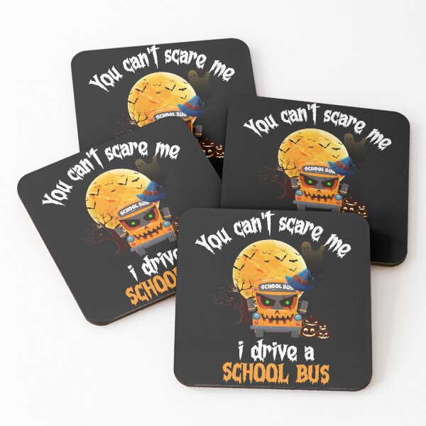 Item preview, Halloween shirts, bus driver halloween costume, you can't t scare me i drive a school bus, black shirt designed and sold by AymenAllel.