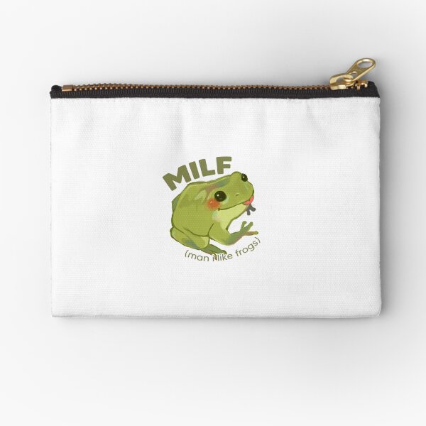 Man I Like Frogs Sticker Zipper Pouch