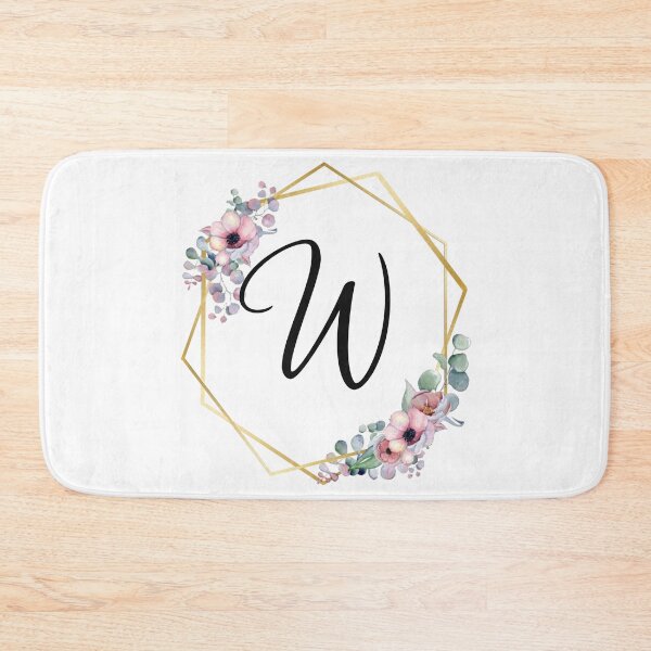 Item preview, Monogram Letter W | Lilac Flowers with Golden Edges designed and sold by JustSeasons.
