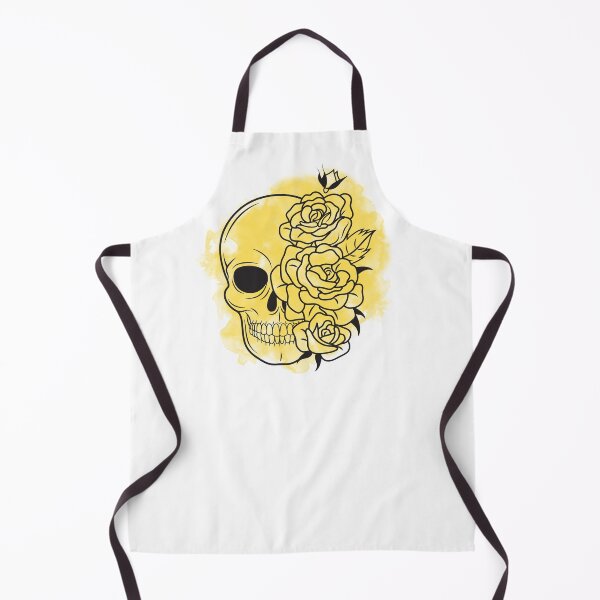 Item preview, Bright Yellow Ink Cloud Flower Skull Design designed and sold by CreativNode.