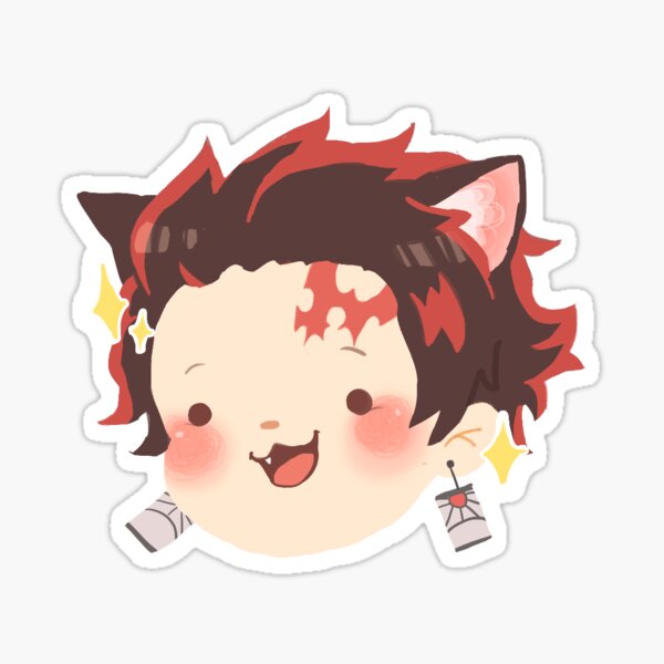 cat boy anime sticker green Sticker