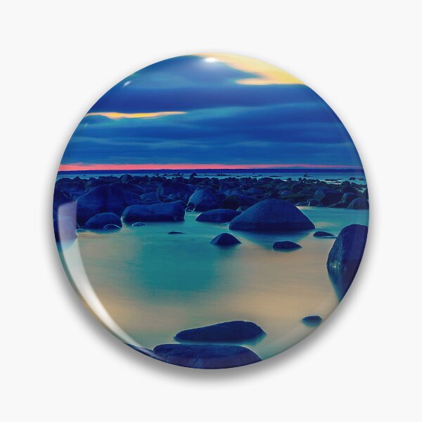 Item preview, Beautiful Baltic Sea large stone beach with small lighthouse in the horizon designed and sold by Thomas Dossman.