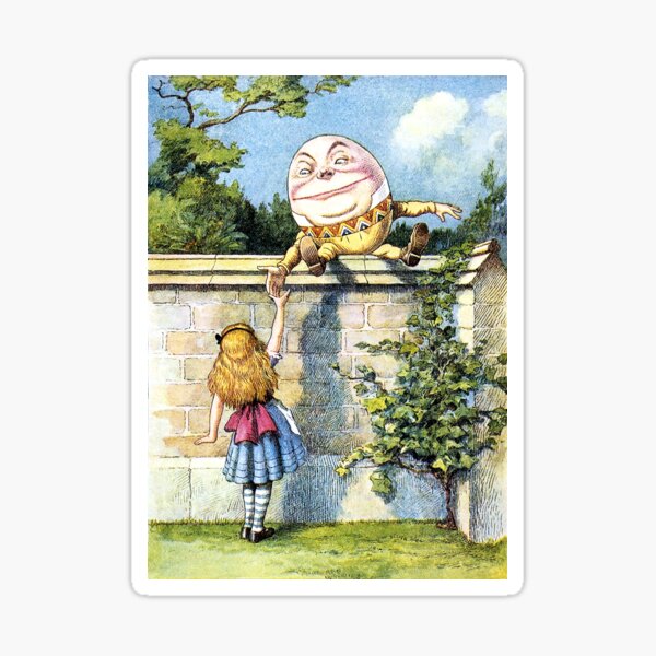 Alice and Humpty Dumpty from Alice's Adventures in Wonderland Sticker