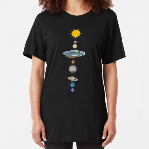 Flat earth solar system Slim Fit T-Shirt