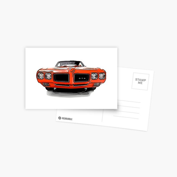 "Abstract 1970 GTO Automotive Artwork" Postcard for Sale by MyCrews
