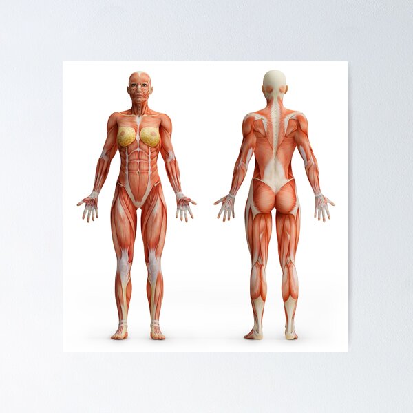 Anatomy Muscles Chart, Text In French" Poster For Sale By LeAllureVintage - Foto 4