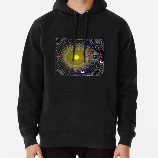 Lagrange points and equipotential surfaces of a system of two bodies (taking into account the centrifugal potential) Pullover Hoodie
