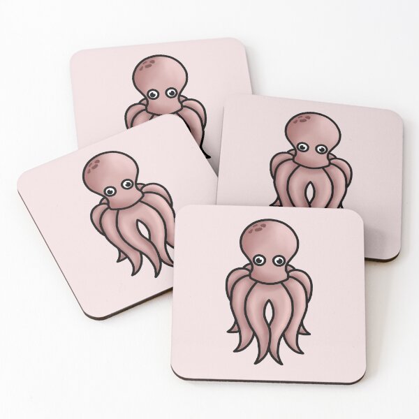 Item preview, small salmon colored octopus designed and sold by octo-PS.