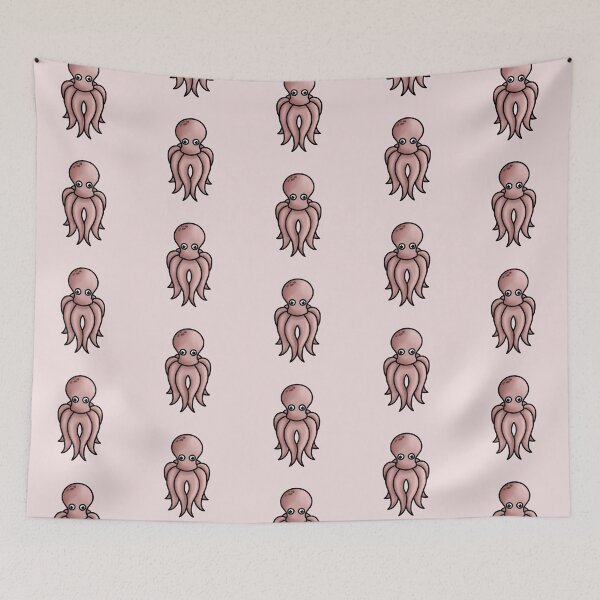 Item preview, small salmon colored octopus designed and sold by octo-PS.