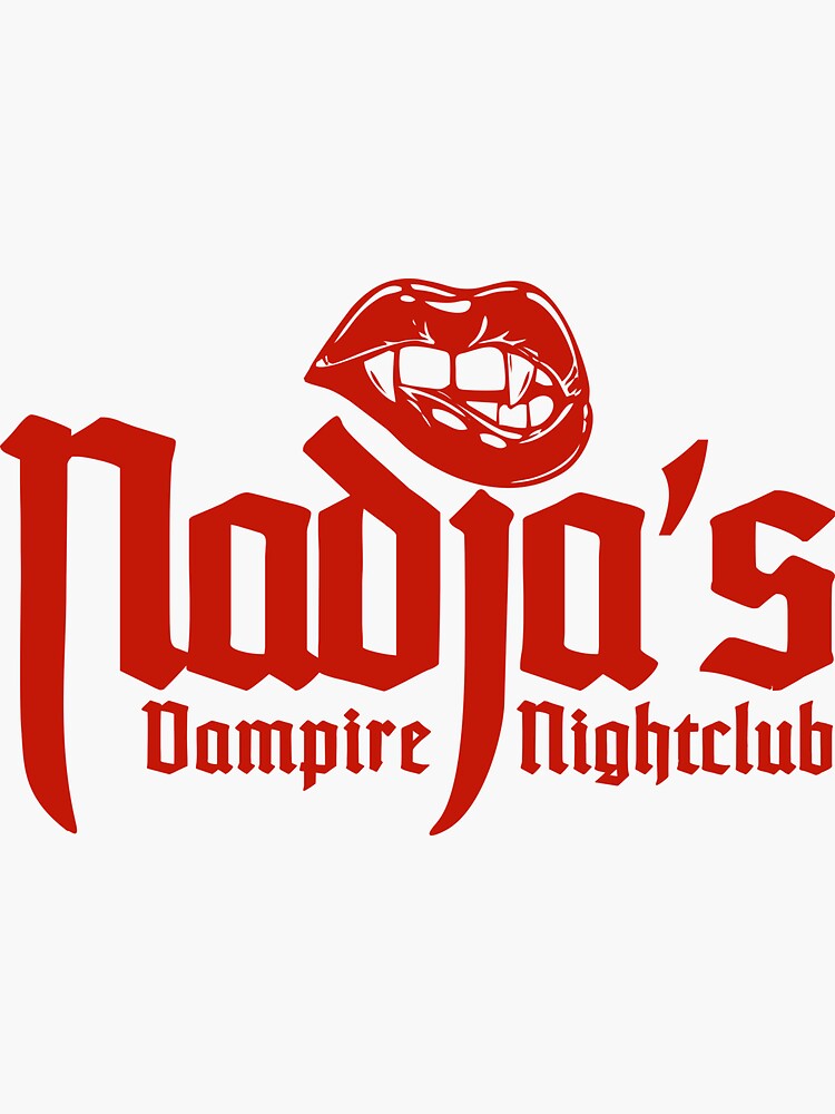 Aperçu 3 sur 3. Sticker avec l'œuvre Nadja's Vampire Nightclub Rouge créée et vendue par ThomasKadmon.