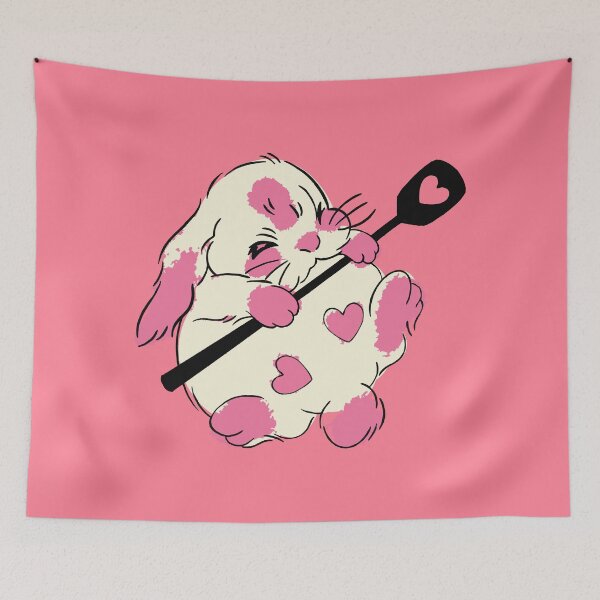 Item preview, cute kawaii pink bunny funny bunny designed and sold by XXgooddeedXX.