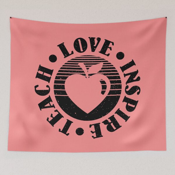 Item preview, Teach Love Inspire Teacher Student School Heart Apple Logo v2 (BLACK) designed and sold by CRHPOD20.