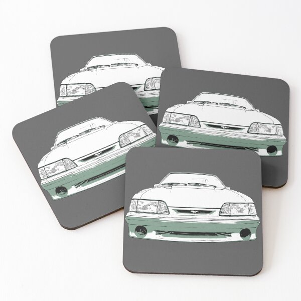 Item preview, Green white Fox Body Cobra Mustang Digital Artwork designed and sold by MyCrews.