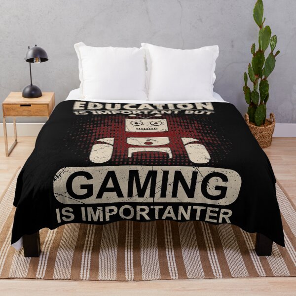 Item preview, Education is important but gaming is importanter, Gaming Tee Shirts NZ designed and sold by Sunnyhova.