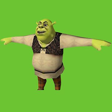 Shrek in fortnite doing a t-pose