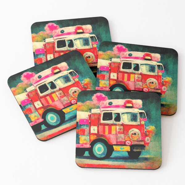 Item preview, Whimsical Fire Truck designed and sold by 2Piglets.