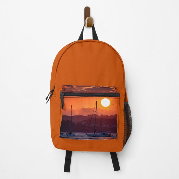 Item preview, MARITIME #20 - Large Orange Sunset Bathing Sailboats Anchored designed and sold by DEL-Productions.