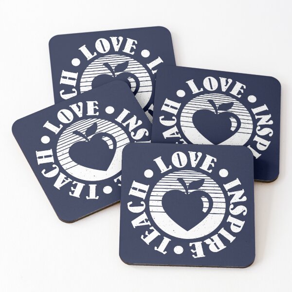 Item preview, Teach Love Inspire Teacher Student School Heart Apple Logo v2 (WHITE) designed and sold by CRHPOD20.