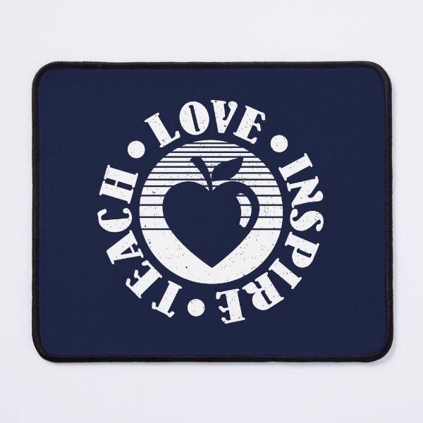 Item preview, Teach Love Inspire Teacher Student School Heart Apple Logo v2 (WHITE) designed and sold by CRHPOD20.