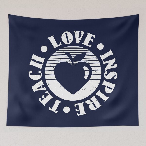 Item preview, Teach Love Inspire Teacher Student School Heart Apple Logo v2 (WHITE) designed and sold by CRHPOD20.