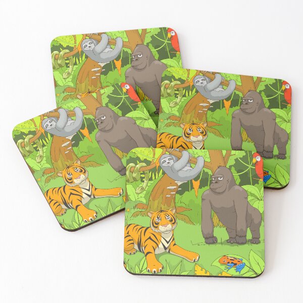 Item preview, Cartoon Jungle animals designed and sold by IronicEmpire.