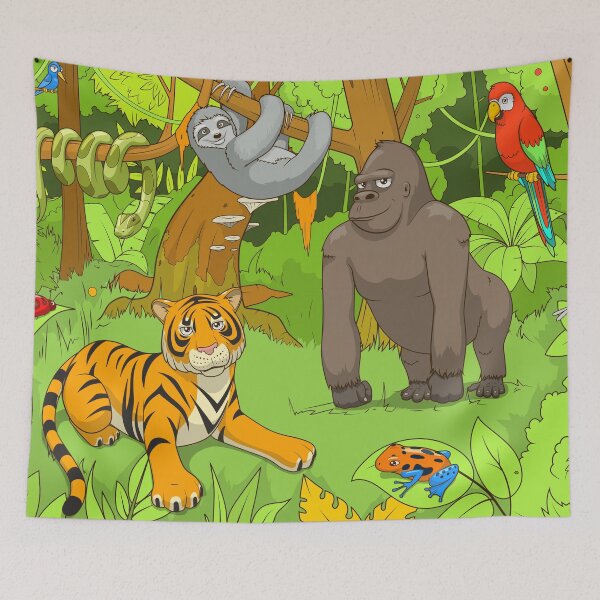 Item preview, Cartoon Jungle animals designed and sold by IronicEmpire.