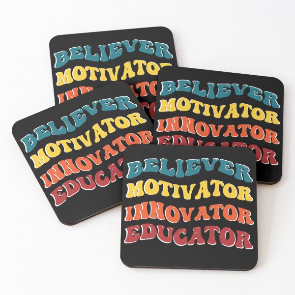 Item preview, Believer Motivator Innovator Educator Retro Groovy Teachers designed and sold by Sasikharn.
