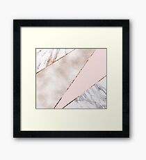 Spliced mixed rose gold marble Framed Print