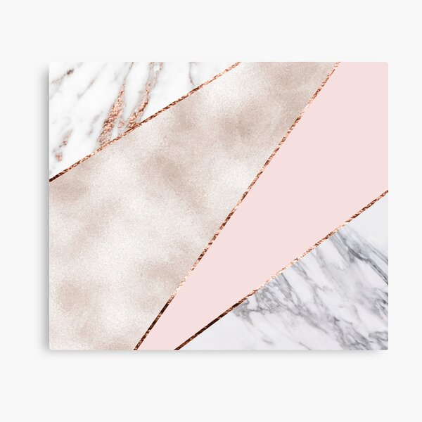 Spliced mixed rose gold marble Canvas Print
