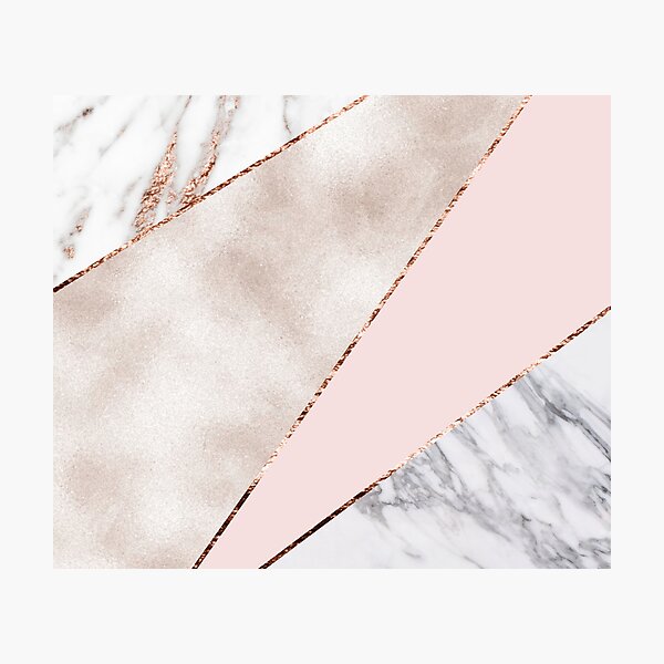 Spliced mixed rose gold marble Photographic Print