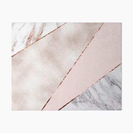 Spliced mixed rose gold marble Art Board Print