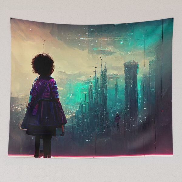Item preview, Star Girl Looking At Skyline designed and sold by 2Piglets.