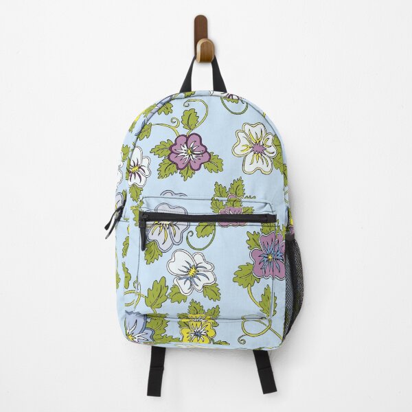 Item preview, Cheerful cartoon pansy vines with multi colored flowers designed and sold by AngelDawnDesign.