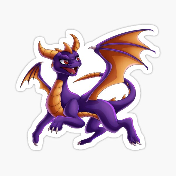 Vista previa del artículo con la obra «Pegatina Spyro», diseñado y vendido por PandasInSpirits.