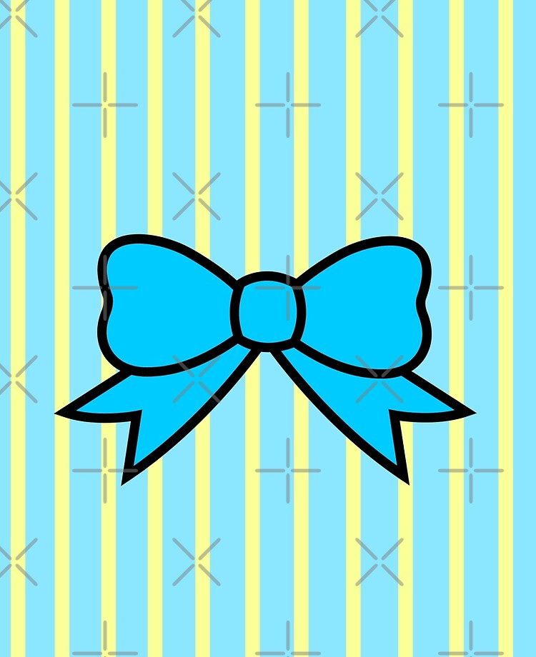 Light Blue-Ribbon Bow with stripe light blue and yellow | iPad Case & Skin