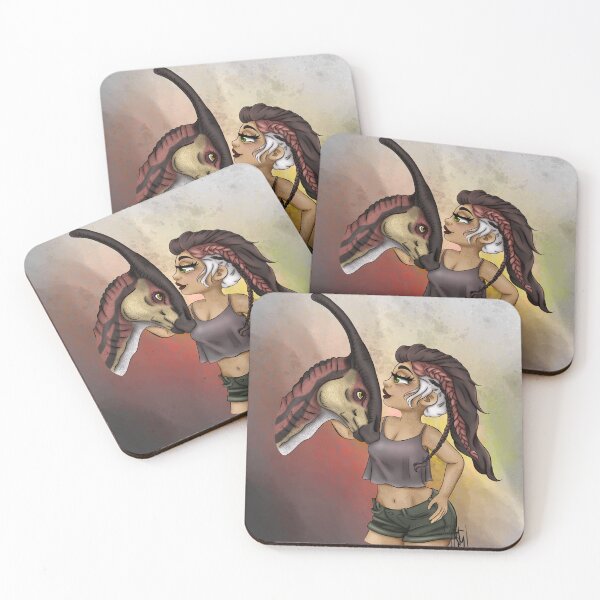 Item preview, A girl and her Parasaurolophus friend designed and sold by NM-Creations.