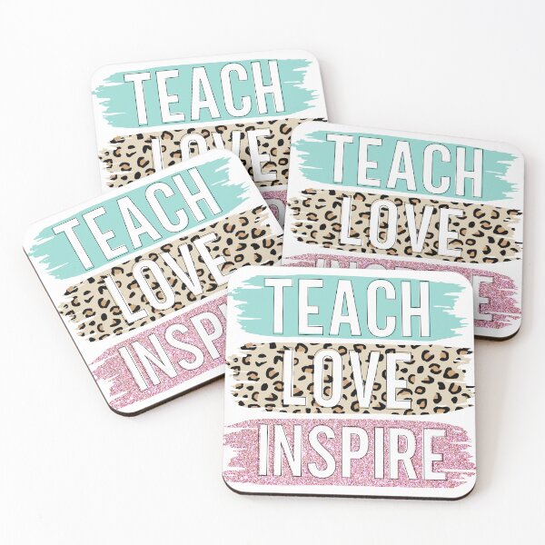 Item preview, TEACH LOVE INSPIRE | Leopard print teacher's gift designed and sold by ETIndustries.