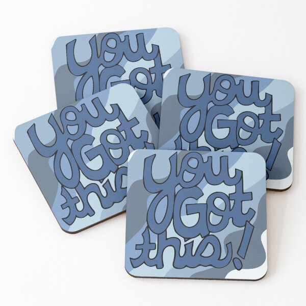 Item preview, You got this! Encouragement cartoon text art blue  designed and sold by AngelDawnDesign.