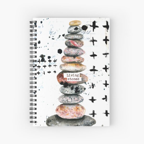 Living Stones - stone, rock cairn Spiral Notebook