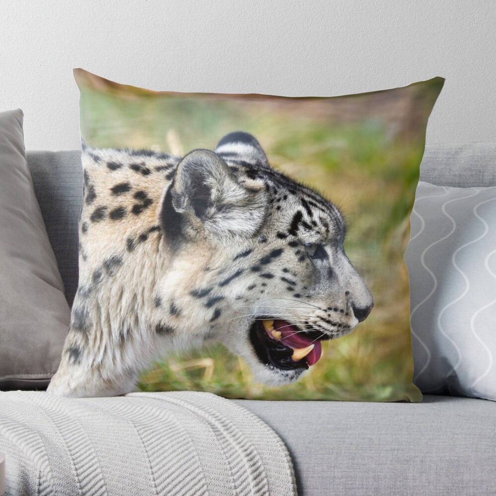 Snow leopard throw discount pillow