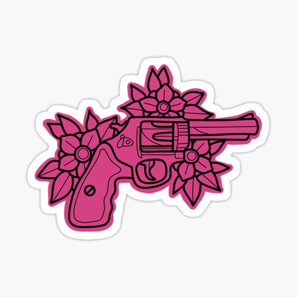 Round HOT PINK Guns and Coffee Sticker (logo starbucks military army funny  female shooting) – American Vinyl Stickers