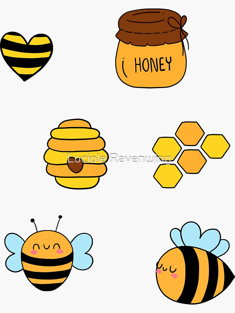 Cute Bee Sticker Set Sticker For Sale By Staceyvaughn Redbubble 0263