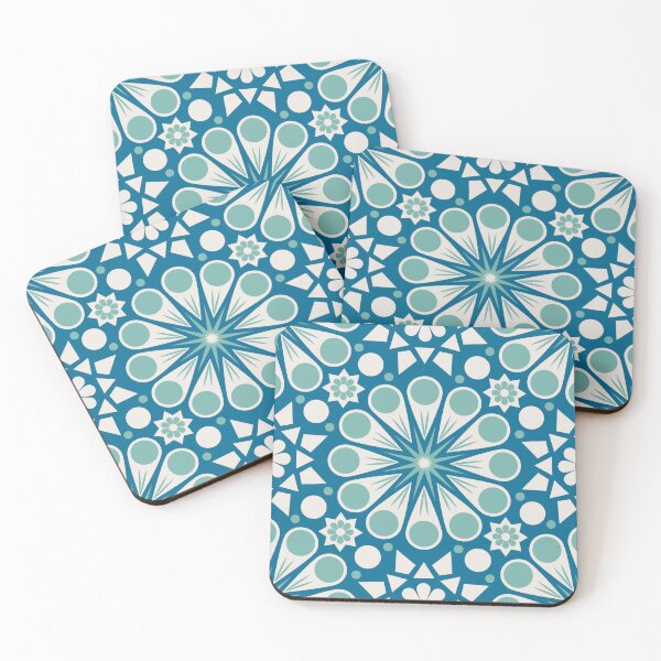 Item preview, Retro Geometric Floral - Blue designed and sold by latheandquill.